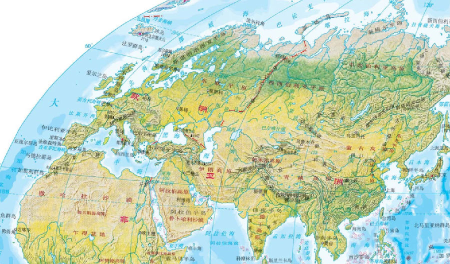 世界地形图中文版下载|世界地形图超清晰中文
